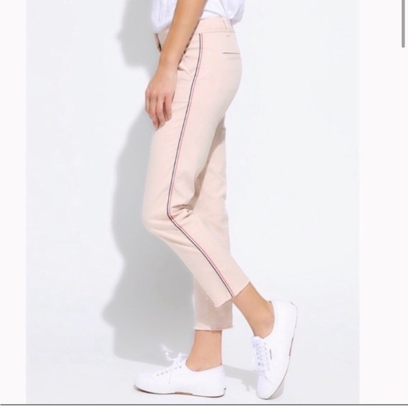 Sundry Le Soleil Blush Striped Cargo Raw Hem Ankle Pants - Picture 1 of 11